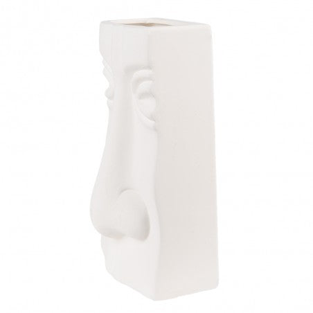 Vaso Faccia 15x9x25 cm Bianco Ceramica Vaso di decorazione